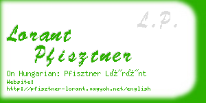 lorant pfisztner business card